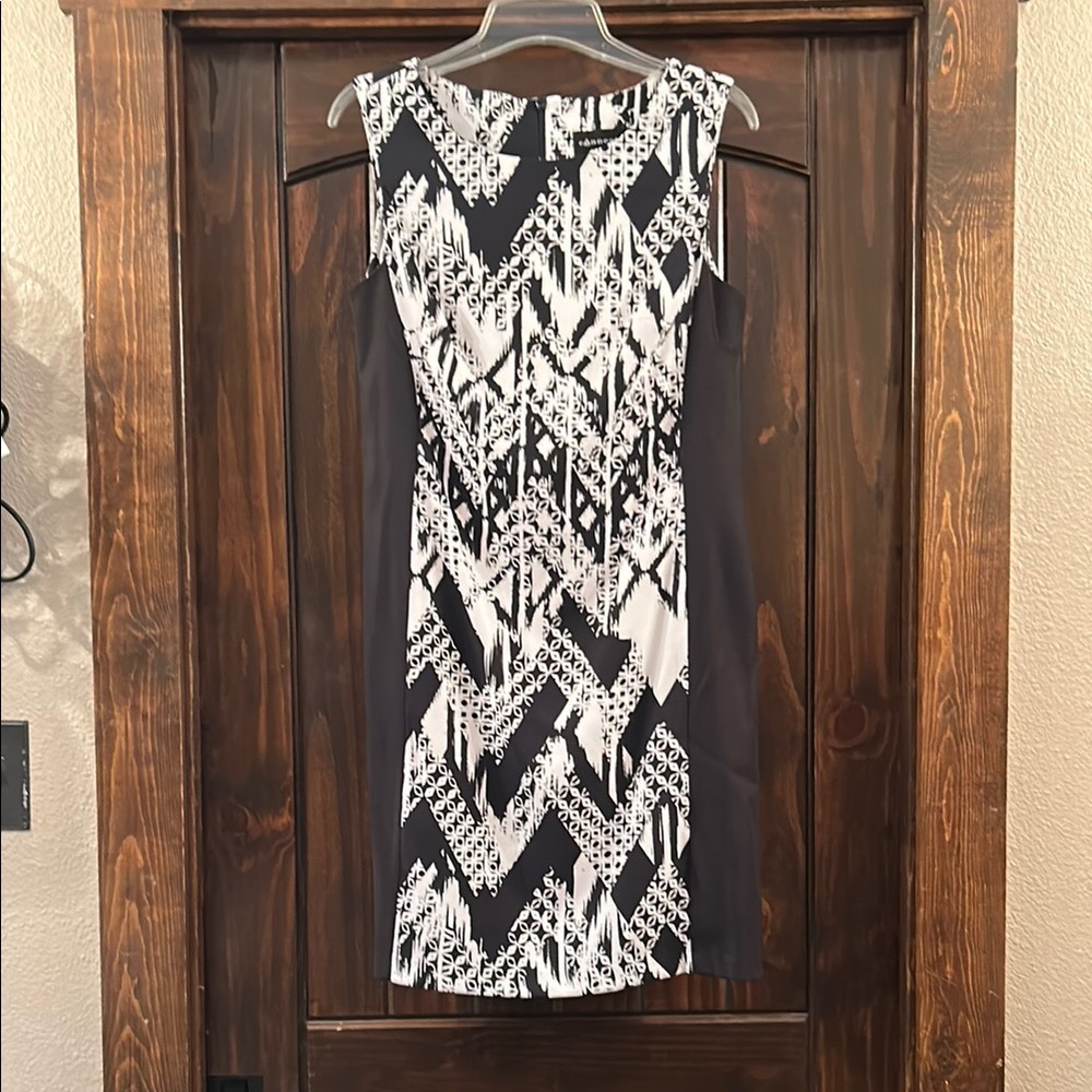 Connected Apparel Black and White Sheath Dress